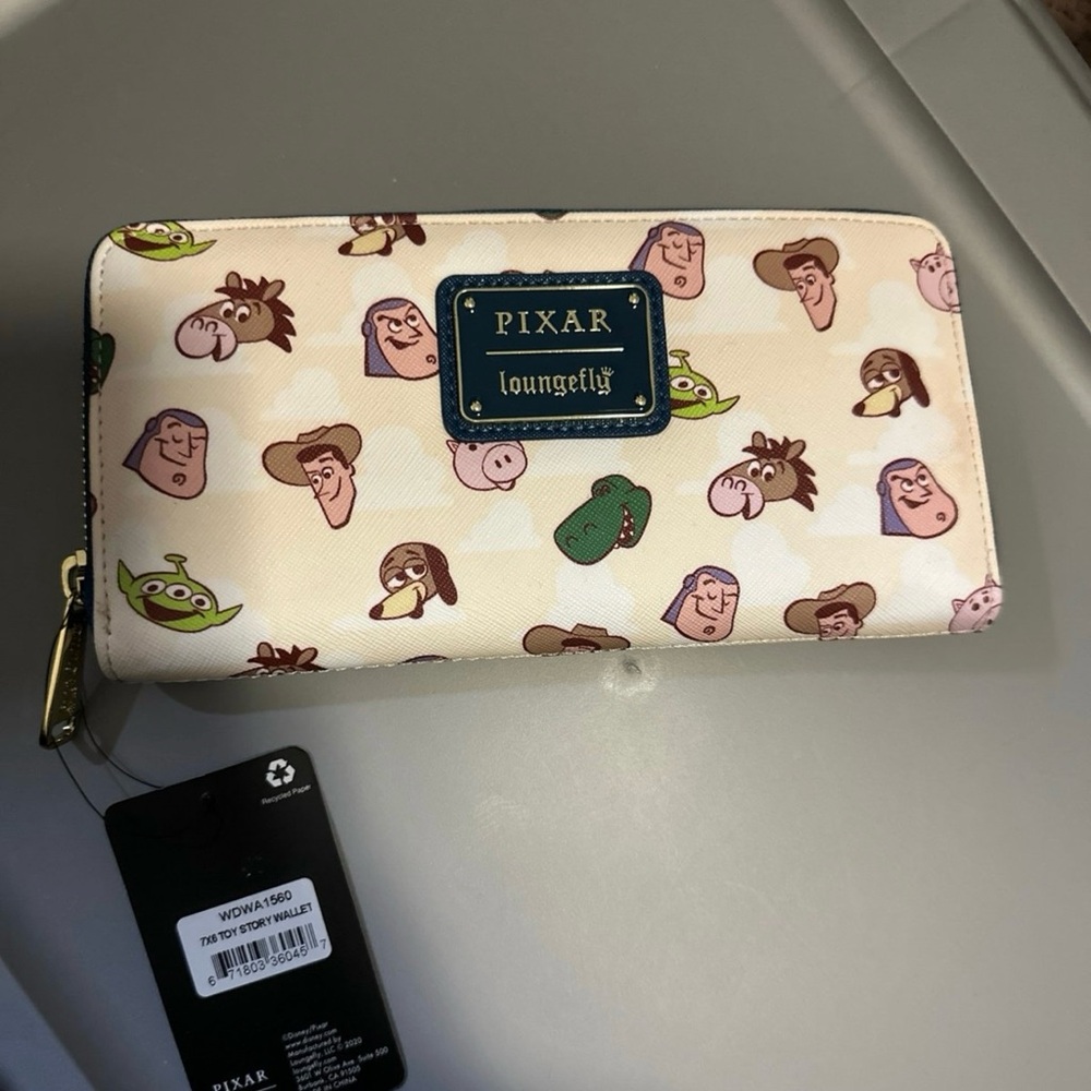 Loungefly Cream Pixar Character Wallet